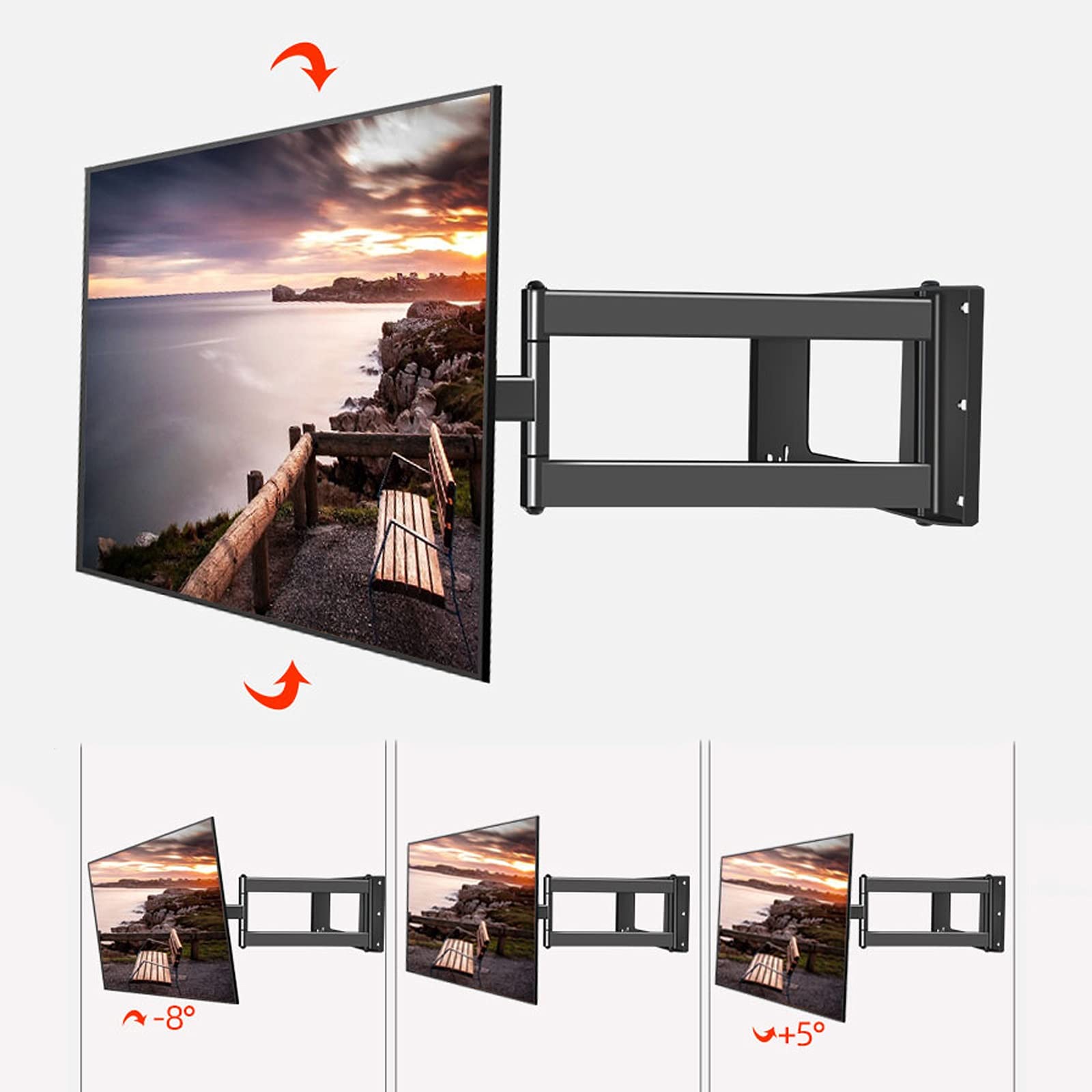 Uchwyt do telewizora 37"-75" Wielofunkcyjny uchwyt ścienny do telewizora Pełny zakres ruchu Przegubowe ramię Obrotowe przedłużenie pochylenia Obrotowy uchwyt do telewizora Maksymalny rozstaw otworów