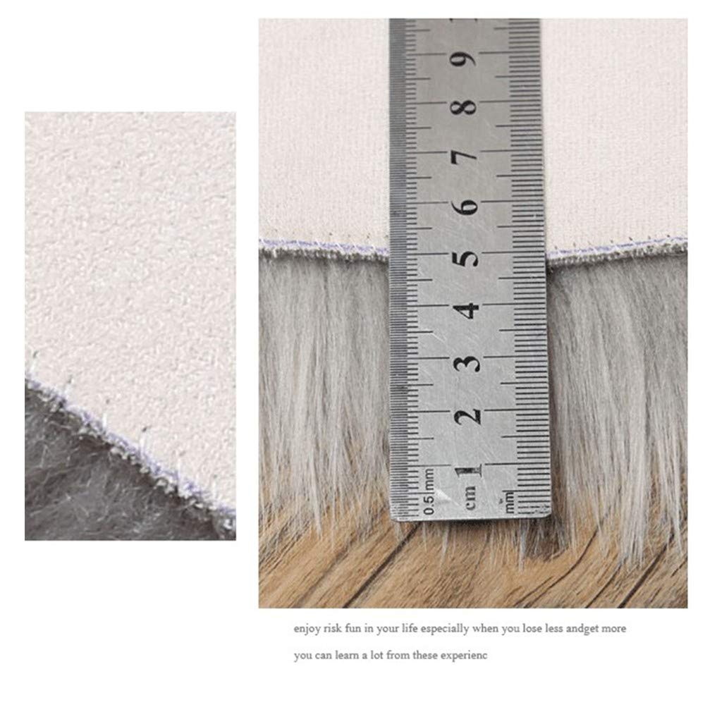 Tapis en Peau de Mouton synthétique, Faux Peau de Mouton Imitation Toison Moquette Peau d'agneau Tapis Fluffy Soft Longhair Décoratif Coussin de Chaise Canapé Natte (Kaki foncé)