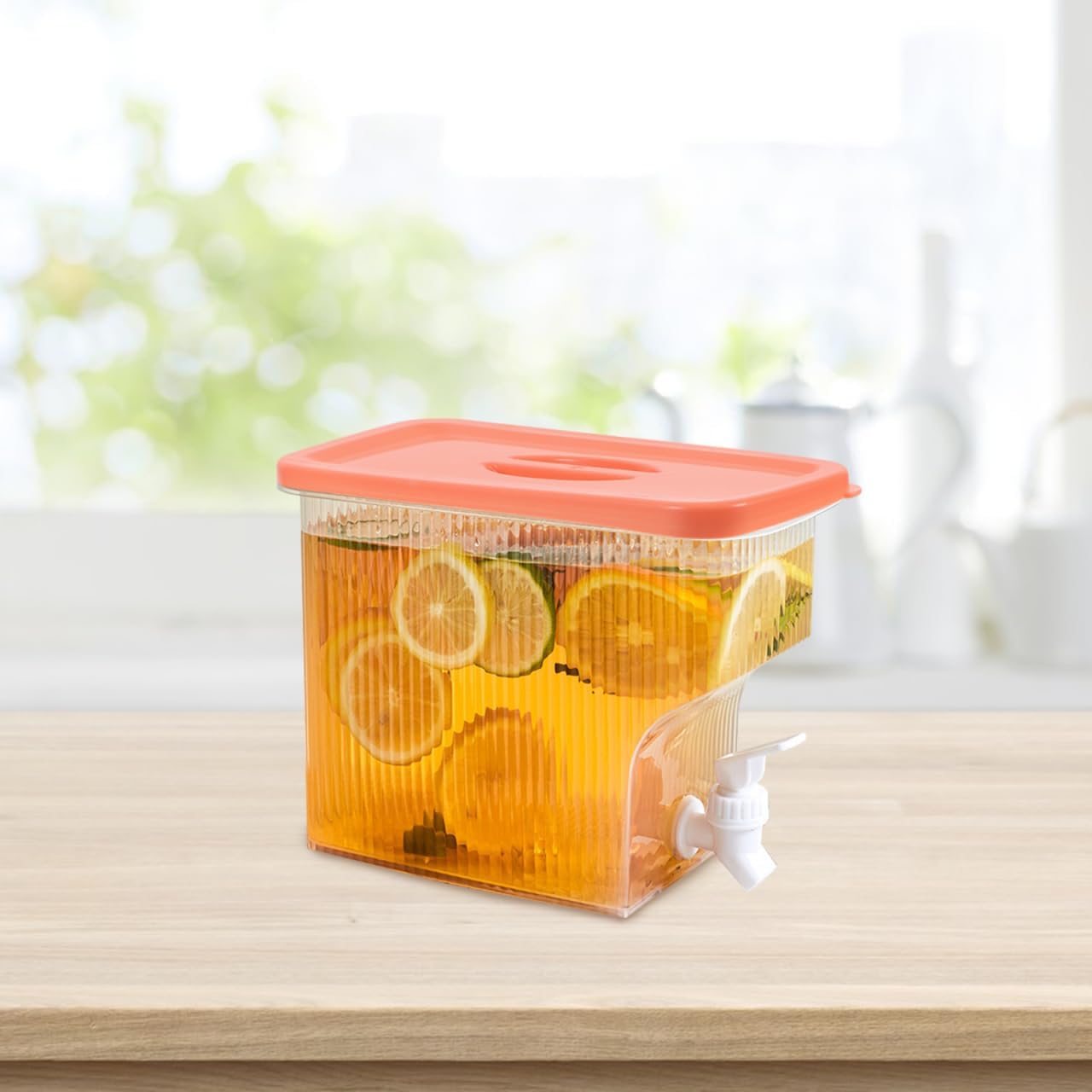 GALPADA Beverage Dispenser with Spigot, Plastic Fridge Drink Container image 3