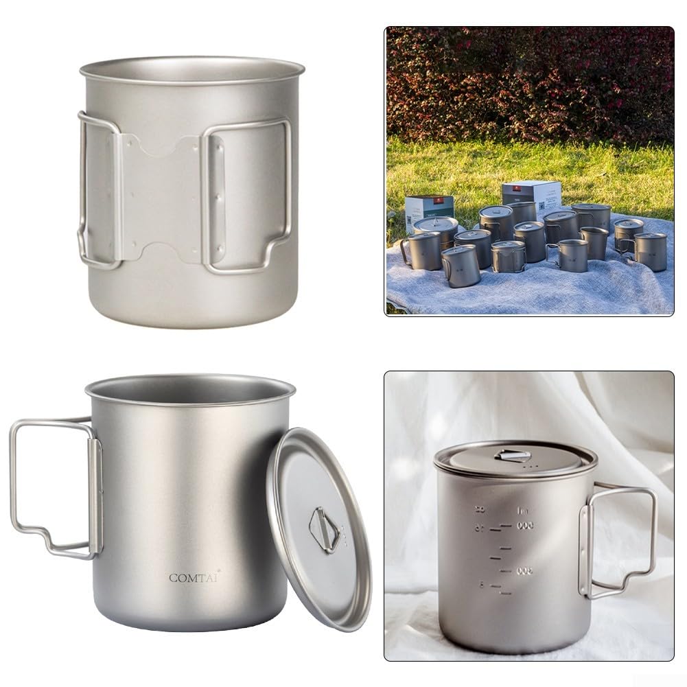 Tragbare Kaffeetasse, leichtes Campinggeschirr für Outdoor-Abenteuer, ideal zum Messen von Getränken, mit faltbaren Griffen für einfache Lagerung (450 ml (450 ml + 750 ml)