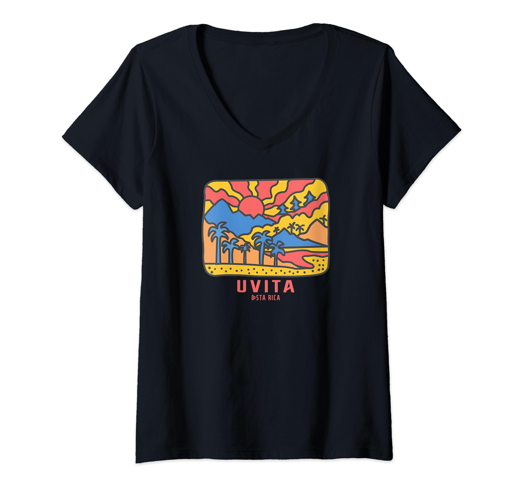Womens Uvita Costa Rica V-Neck T-Shirt