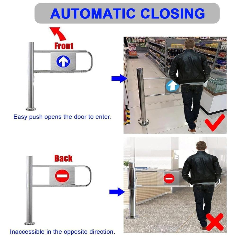 Puerta oscilante industrial para seguridad de almacén, control de acceso peatonal, construcción de acero inoxidable