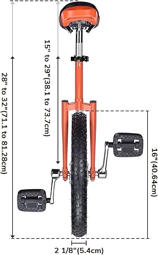 Miniatura 3 de AW Rueda de 16/18/20/24 pulgadas, asiento ajustable para exteriores, para adultos, niños, deportes al aire libre, ejercicio de fitness, para elegir