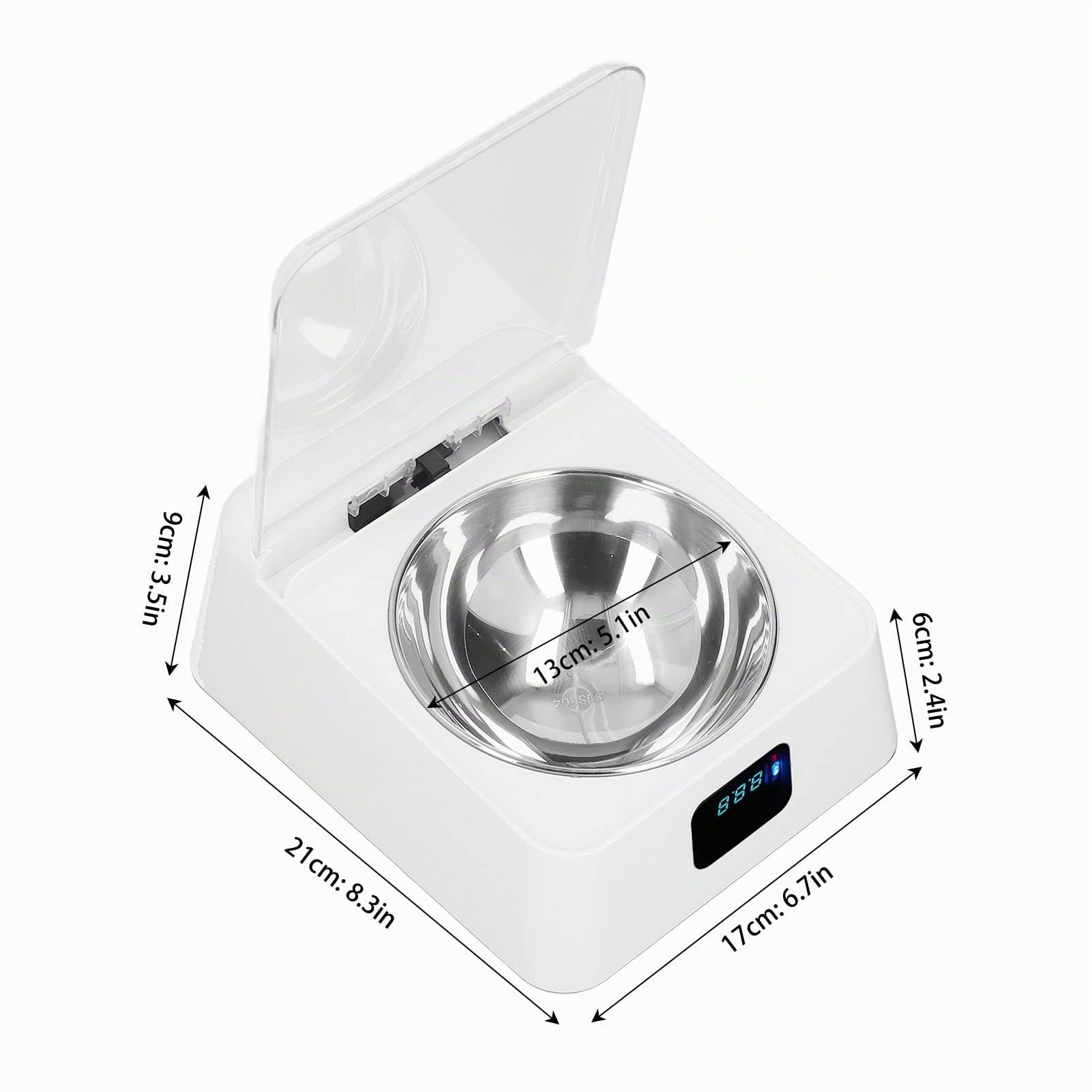Mangeoire automatique pour chat, mangeoire automatique pour animaux de compagnie 350 ml avec bol en acier inoxydable Distance de détection de 0,5 à 1 m pour chiens de petite taille moyenne Chats