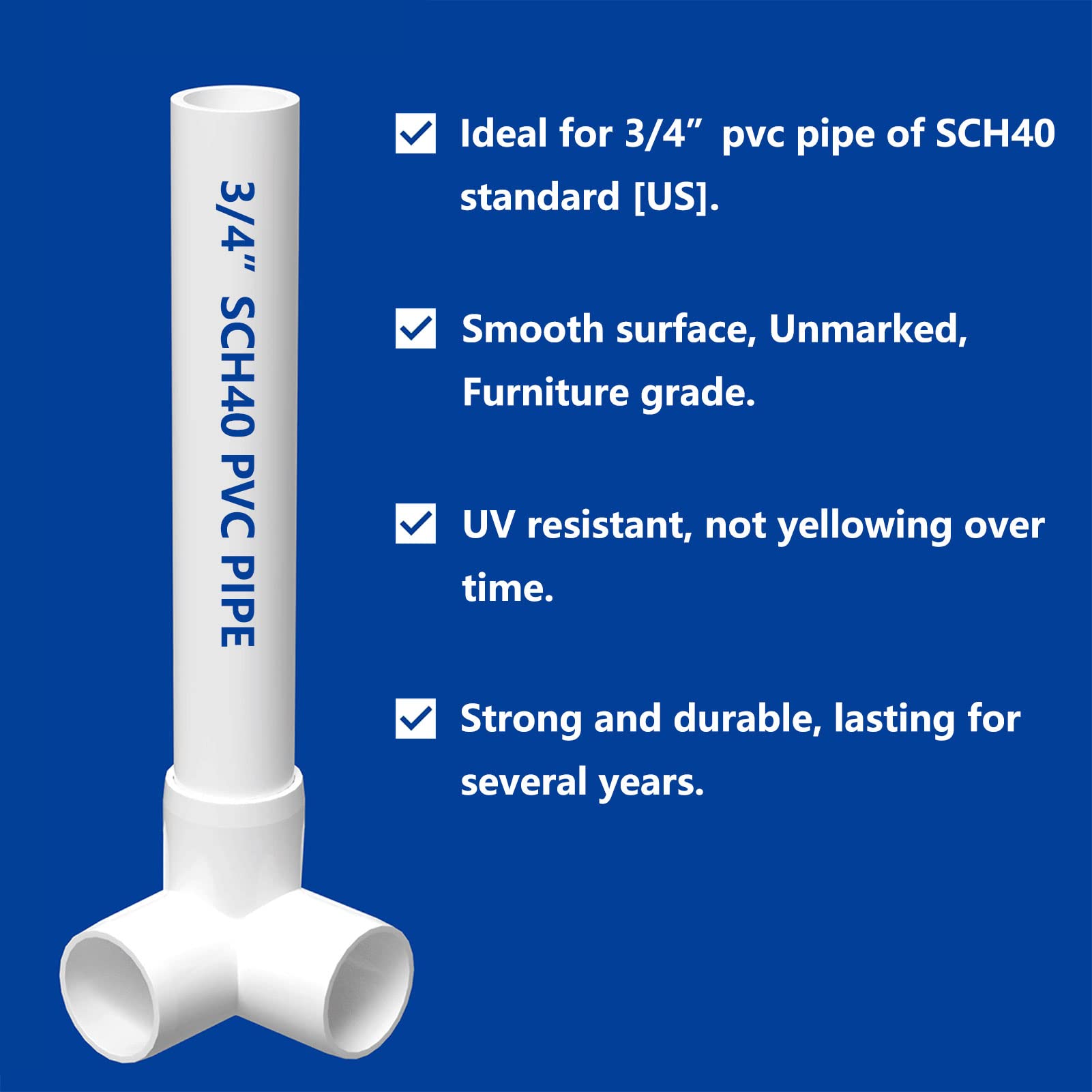 letsFix 3Way 3/4 inch PVC Fitting, PVC Elbow PVC Pipe Connectors