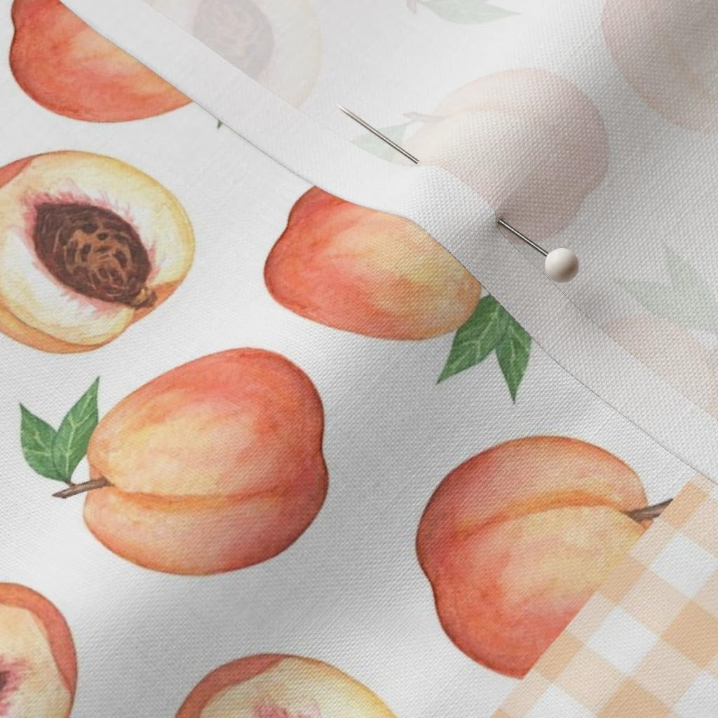 Spoonflower Fabric - Pink Peach Quilt Floral Orange Fruit Hearts Girl Nursery Cheater Printed on Petal Cotton Fabric by The Yard - Sewing Quilting Apparel Crafts Decor