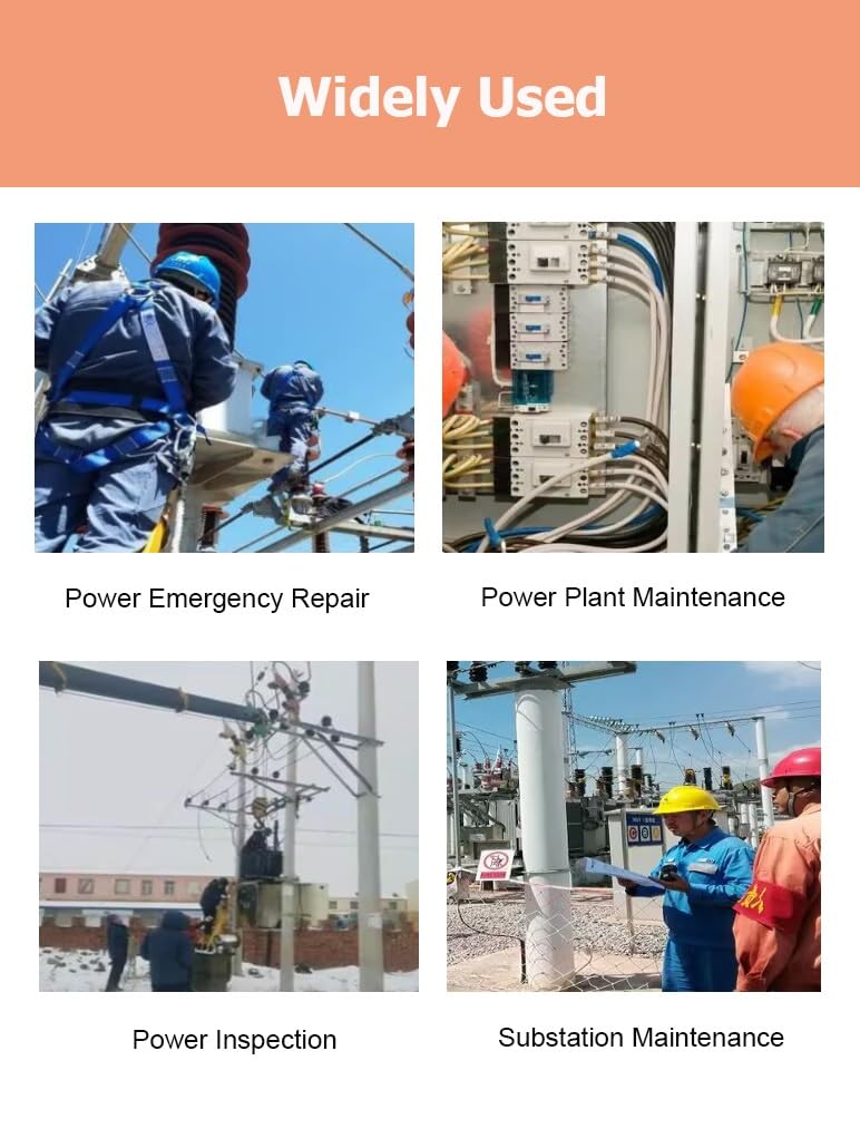 Puesta a tierra de alta tensión, 10 KV con 3 varillas de conexión a tierra fibra vidrio 39,4 pulgadas, 25 cables cobre blando transparentes cuadrados for subestación(Yellow)