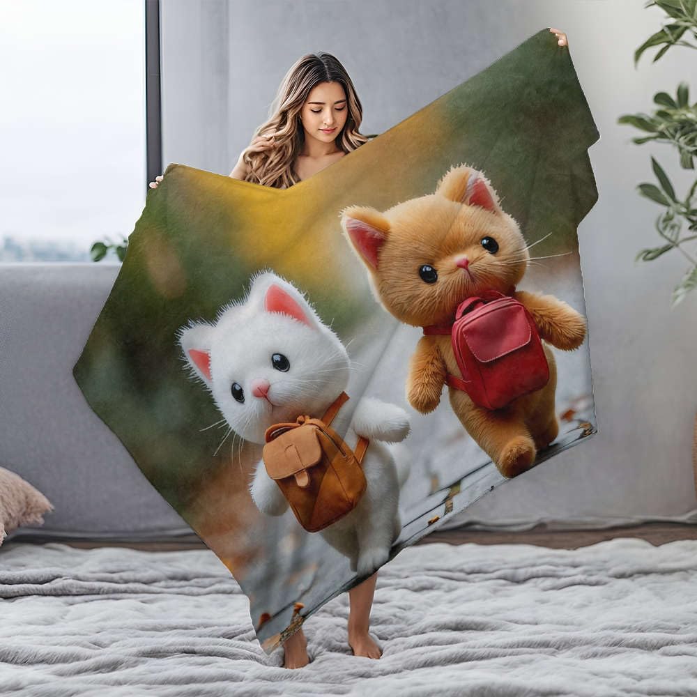 Couverture pour lit douce et réconfortante imprimé petits chatons
