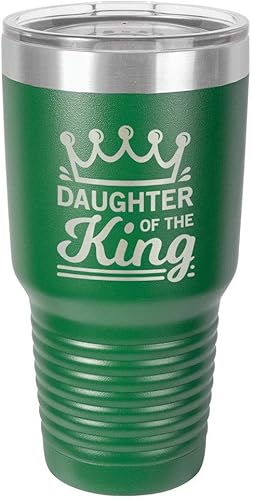 Vaso con tapa superior de paja y deslizante de acero inoxidable para viaje con diseño del rey de la marca DAUGHTER of the KING de 76 ml, compara con