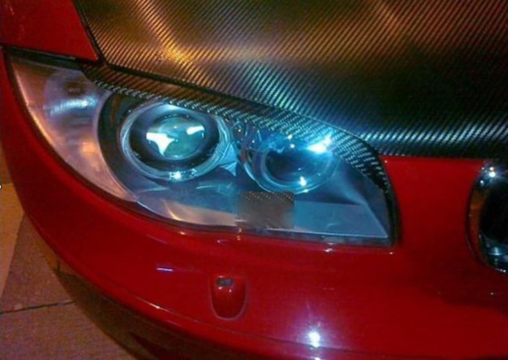 JC SPORTLINE Carbon Fiber Eyelids fits BMW E81 E82 E87 E88 2005-2011 Eyebrows Headlight Covers