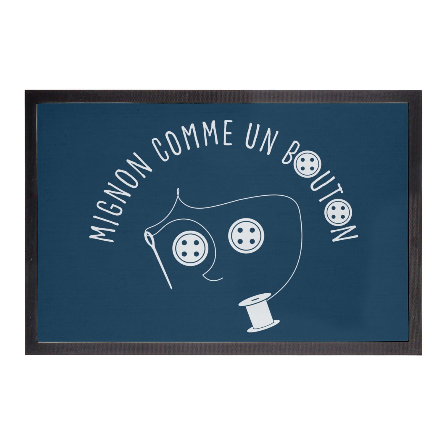 Paillasson bleu original poupée bouton Halloween tapis 60x40