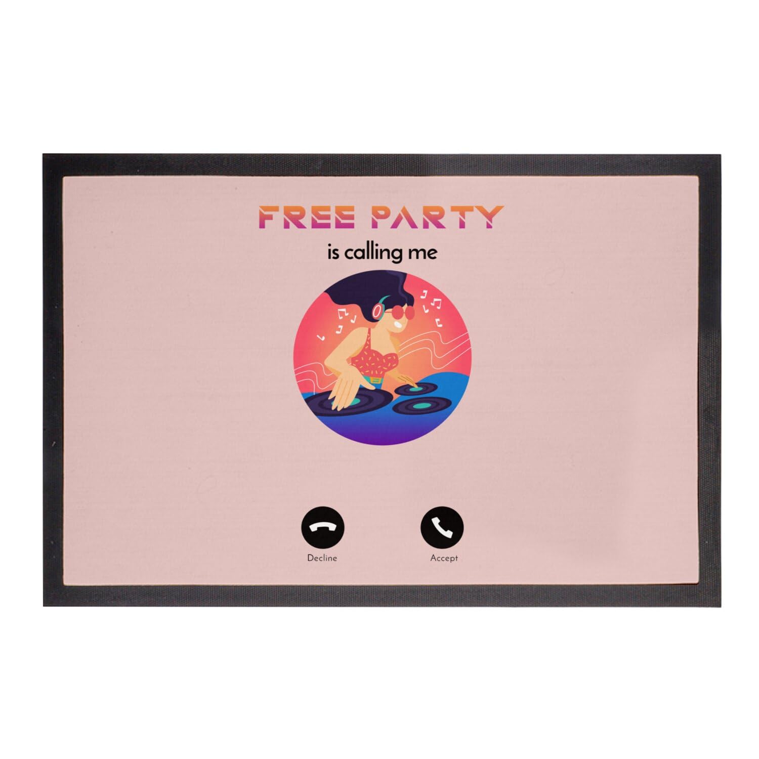 Paillasson Rose Free Party 75x50cm idéal pour pimenter votre entrée de soirée
