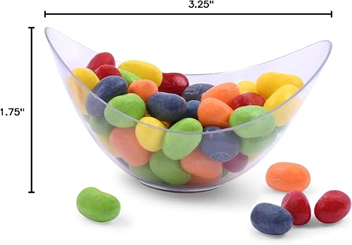 Miniatura 7 de zappy 50 mini cuencos de fiesta, transparentes, desechables, 2 onzas  taza cada uno, ovalados y elegantes, postres, aperitivos, mousse y más