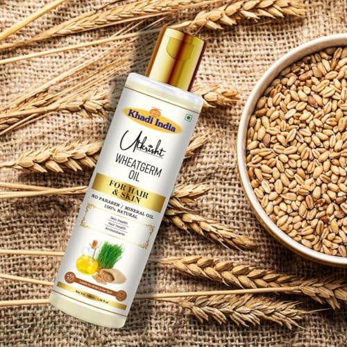 Image of Khadi Wheatgerm Oil For Skin & Hair 100ml | Herbal Oil For Hair Growth & Nourishing Skincare | Non Sticky, Paraben & Mineral Oil Free | Suitable for All Hair Types | Daily Use for Men & Women