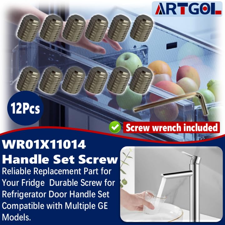 12 Pcs WR01X11014/3031578 Replacement Fridge Handle Set Screws for GE