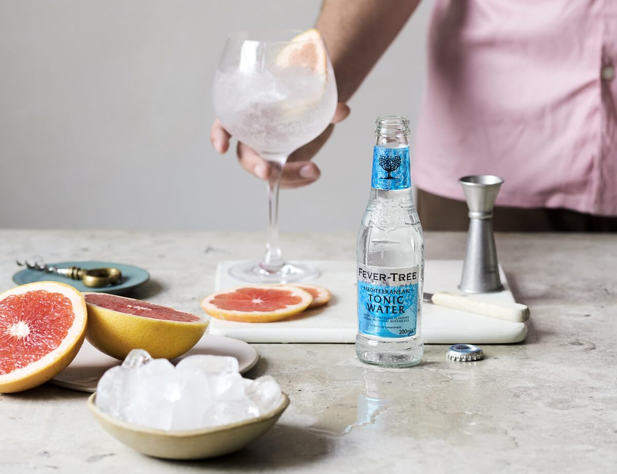FEVER-TREE - 8 Bouteilles de 500 ml de Mediterranean Tonic Water - Citron et herbes aromatiques - Soda