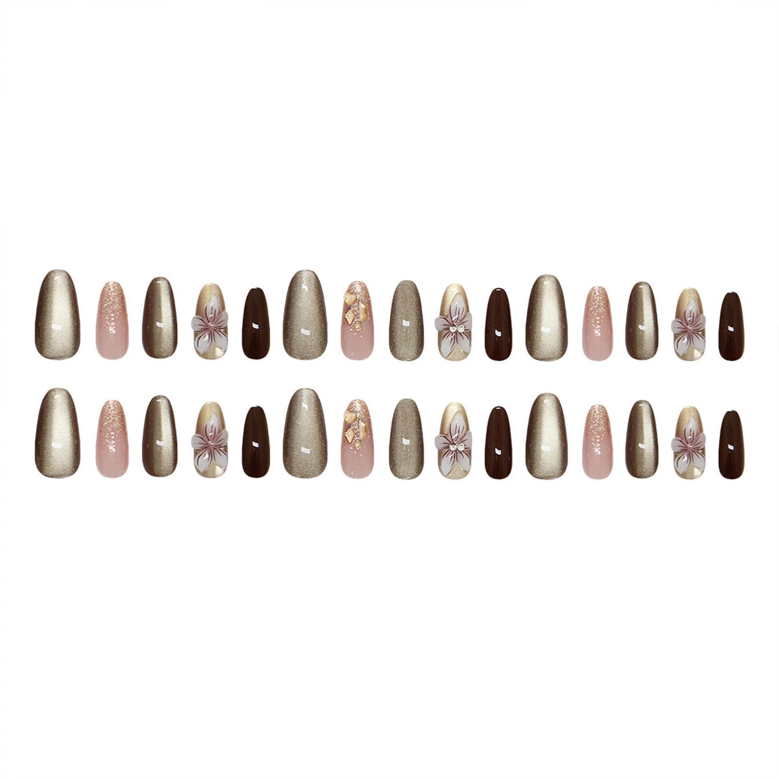 30Pcs Stick On Nails, Cat Eye Press On Nails, Suitable for Office Wear And Social Events, Wedding Preparation And Party Events-image-26
