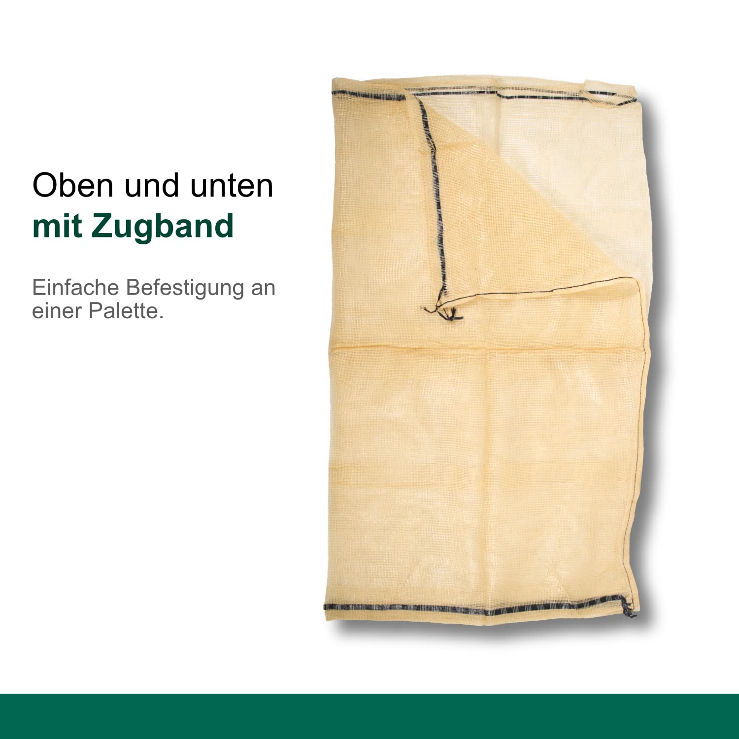dm-foli, sacchi in legno, 165 x 192 cm, 10 pezzi, capacità di 1,50 m³, per legna da ardere, sacco a rete resistente ai raggi UV con cordino superiore e inferiore, Big Bag con fondo aperto