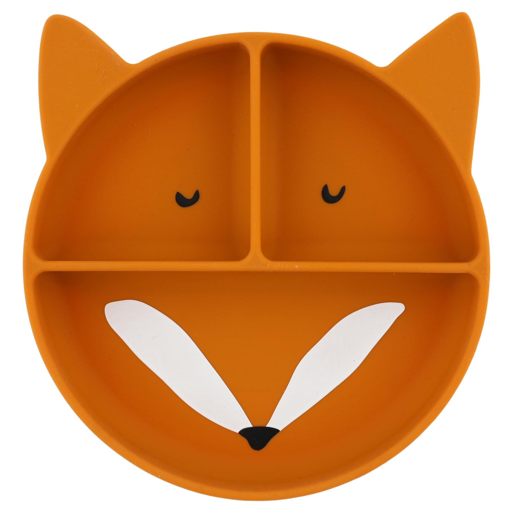 Trixie Baby Trixie 96-4XX Silicone Plate with Suction Cup and Compartments for Babies and Children (Mr. Fox (Fox)), 96-4XX