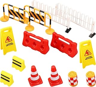 Toddmomy 14pcs Play Traffic Signs Street Signs Playset Mini Traffic Cones Street Warning Signs Toy Anti-Collision Barrels for Kids Signs Construction Playset
