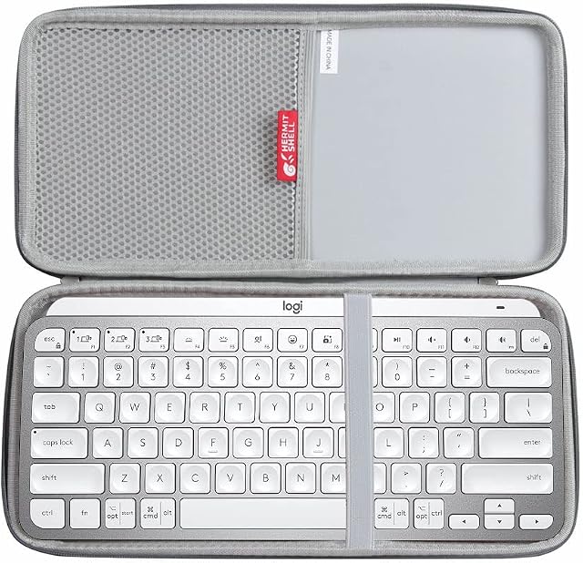 Hermitshell Hard Travel Case for Logitech MX Keys Mini Minimalist Wireless Illuminated Keyboard (Gray)