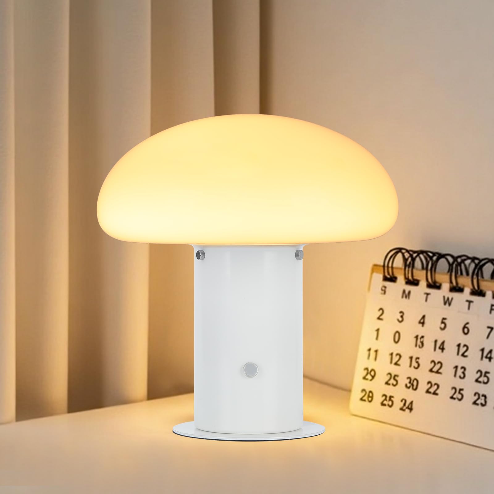 Mushroom Lamp with Touch Control Switch 3 Way Dimmable Nightstand Lamp for Bedroom and Living Room 6W LED