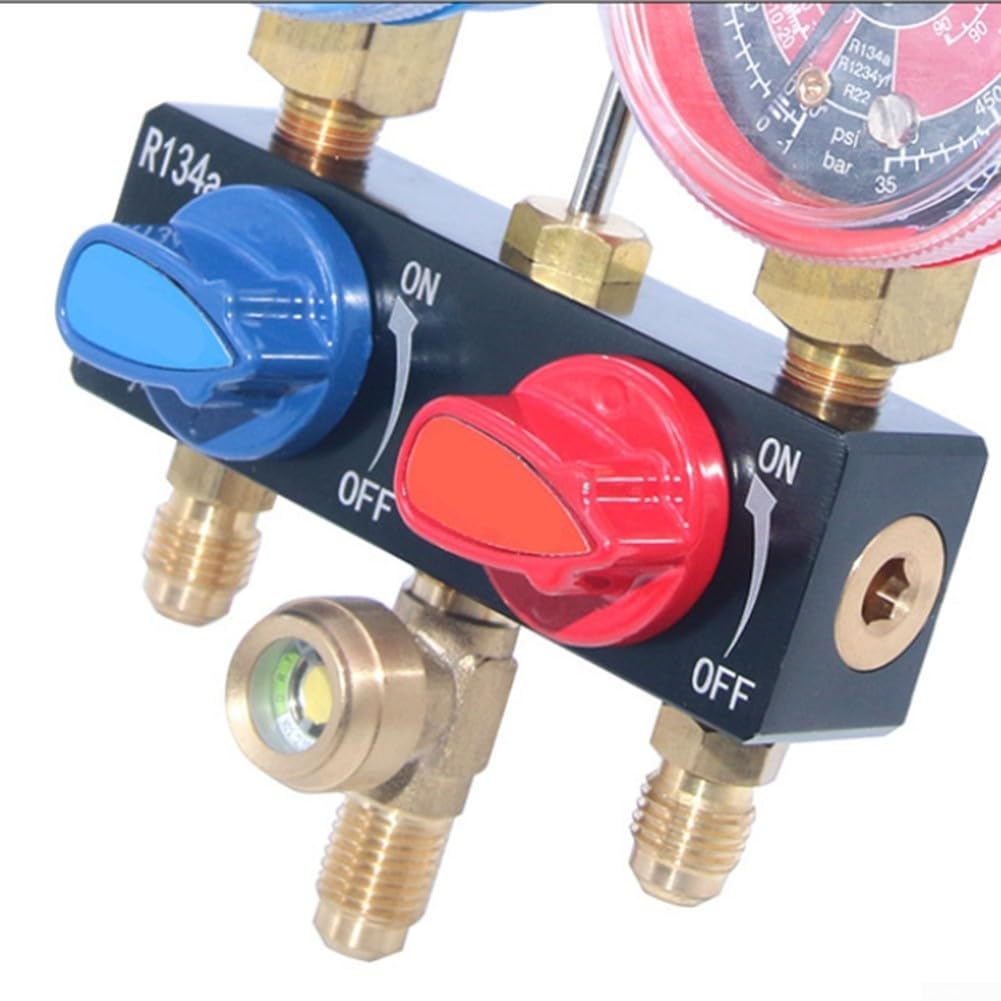 HS-M01 Medidor de adición de criógeno y conjunto de monitoreo de presión para R134A y R22 en mantenimiento automotriz y HVAC