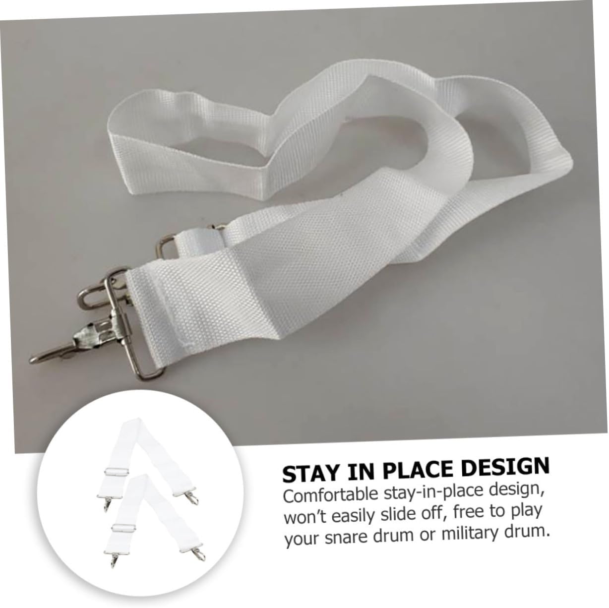 2pcs Adjustable Marching Snare Drum Strap Nylon Shoulder Belt Military Drum Sling Comfortable Place Design for Men and Women