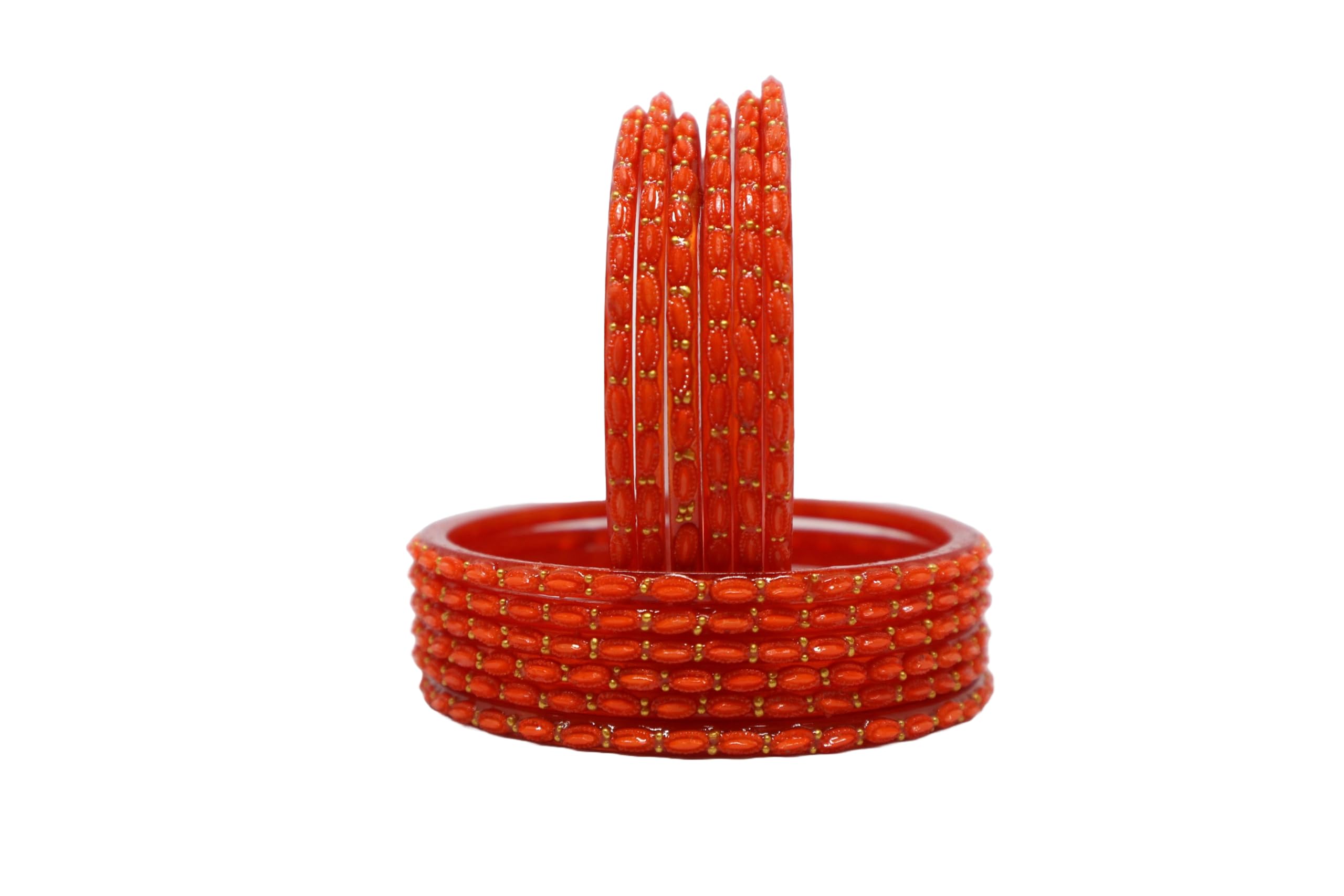 Chirag Bangle Beautyfull glass bangles finisghing with golden balls for Girls,Women and Adults, light weight bangles (Packing of 12 bangles) (ORANGE, 2.10) (B0CZDYJ6BT) Amazon Price History, Amazon Price Tracker