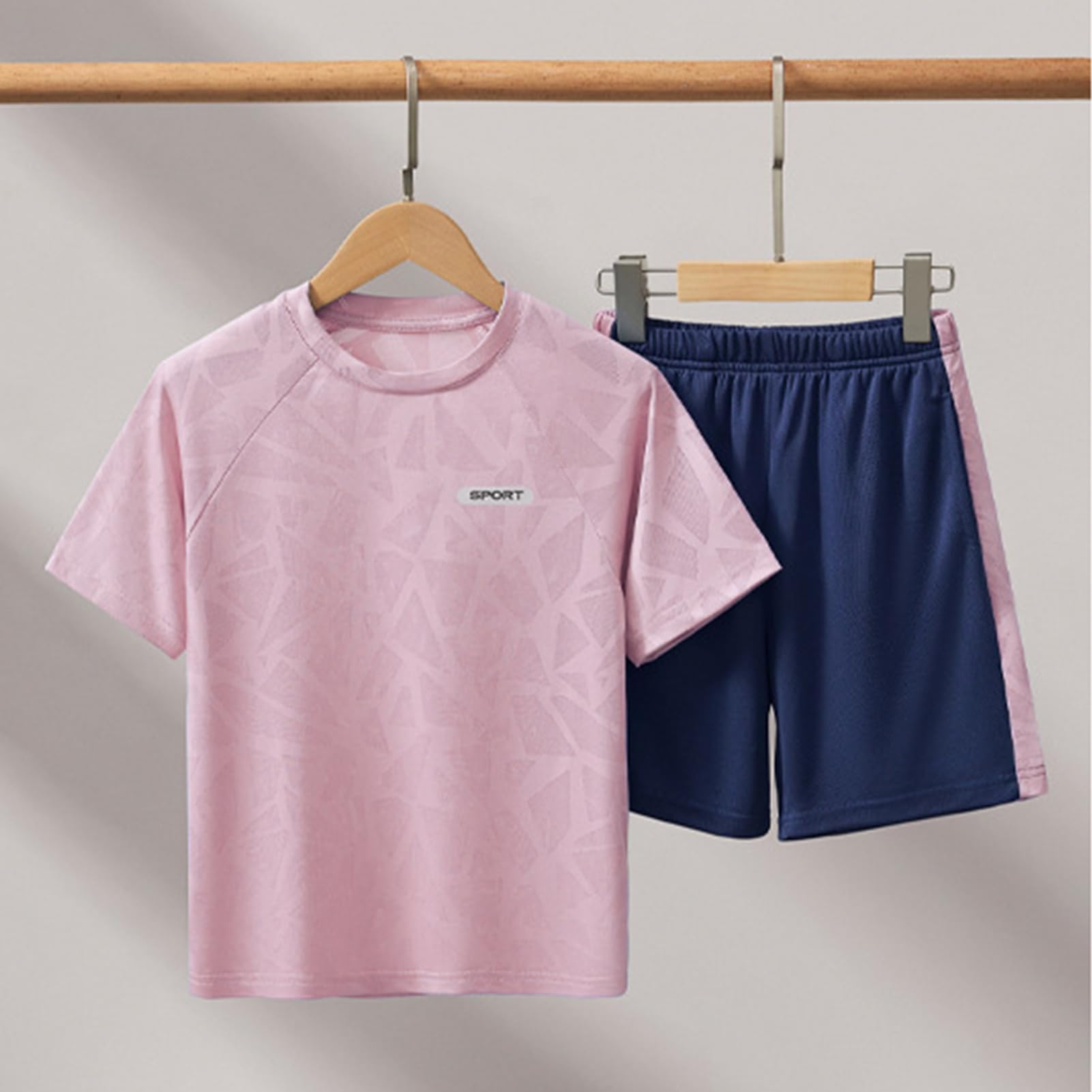 Jogginganzug Kinder Mädchen Trainingsanzug Jungen 2tlg Kurzarm T-Shirt & Shorts Atmungsaktive Sommer Outfit für Outdoor Sport Laufen