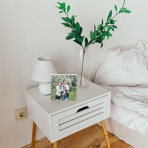 Miniatura 7 de elabo Marco de fotos acrílico de 4 x 4, marcos de fotos magnéticos, 0.47 + 0.47 pulgadas de grosor, marcos de fotos transparentes de doble cara,