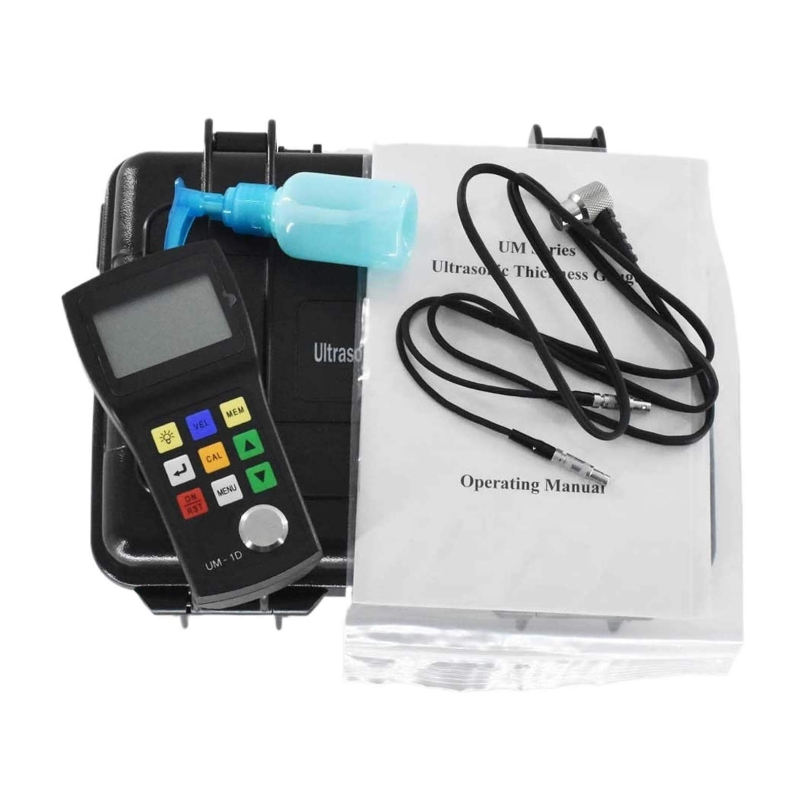 CVFRDD Portable Ultrasonic Thickness Gauge Penetrable Coating UM-1D Metal and Nonmetal Thickness Meter Tester Measuring Range 0.8-300mm