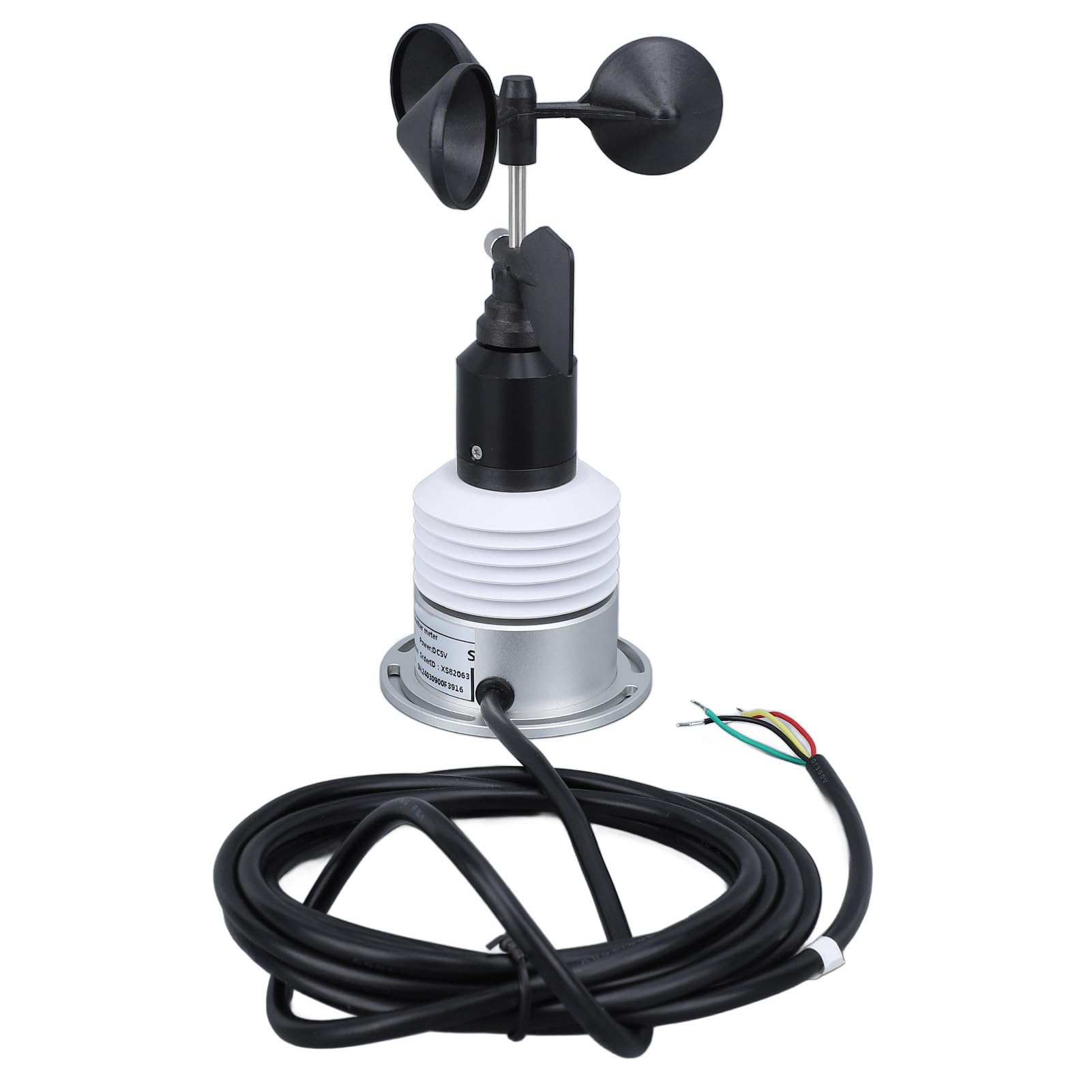 Tnfeeon Sensore Anemometro per Misuratore Meteorologico, Dispositivo Cablato 5 in 1, Direzione della velocità del Ad Alta Precisione con Design Compatto per Utenti Meteorologici e Forestali