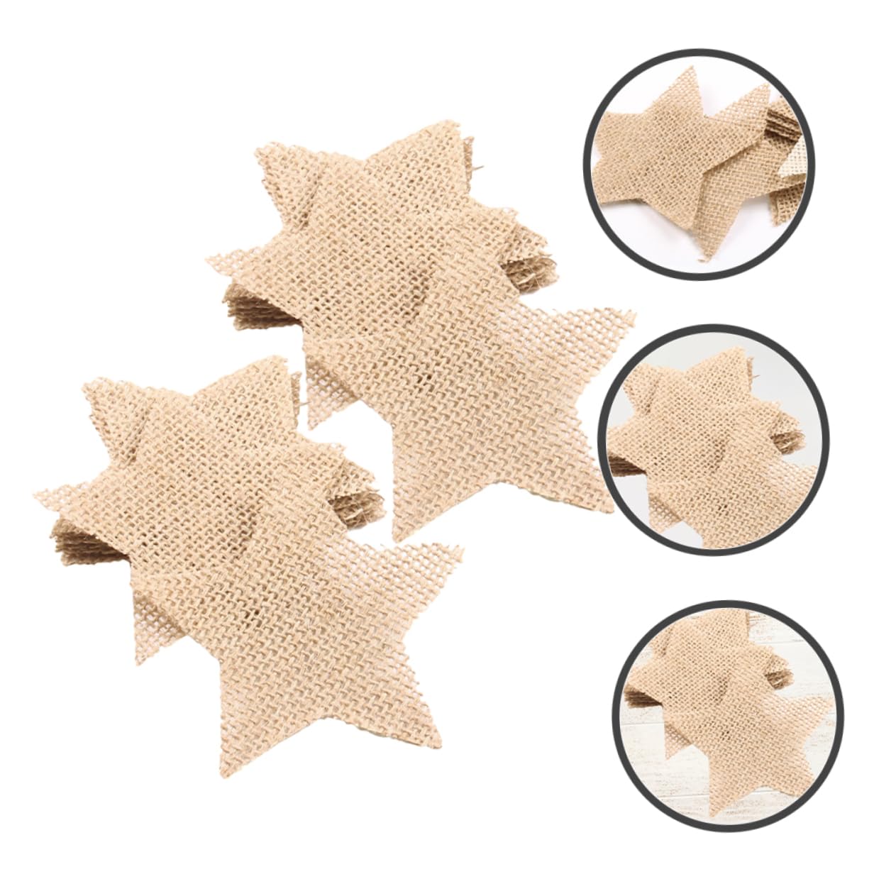 EXCEART 80piezas Decoraciones Navideñas De Lienzo De Yute Cortes De Estrellas Para Manualidades Colgantes Para Árbol Puerta y Ventana