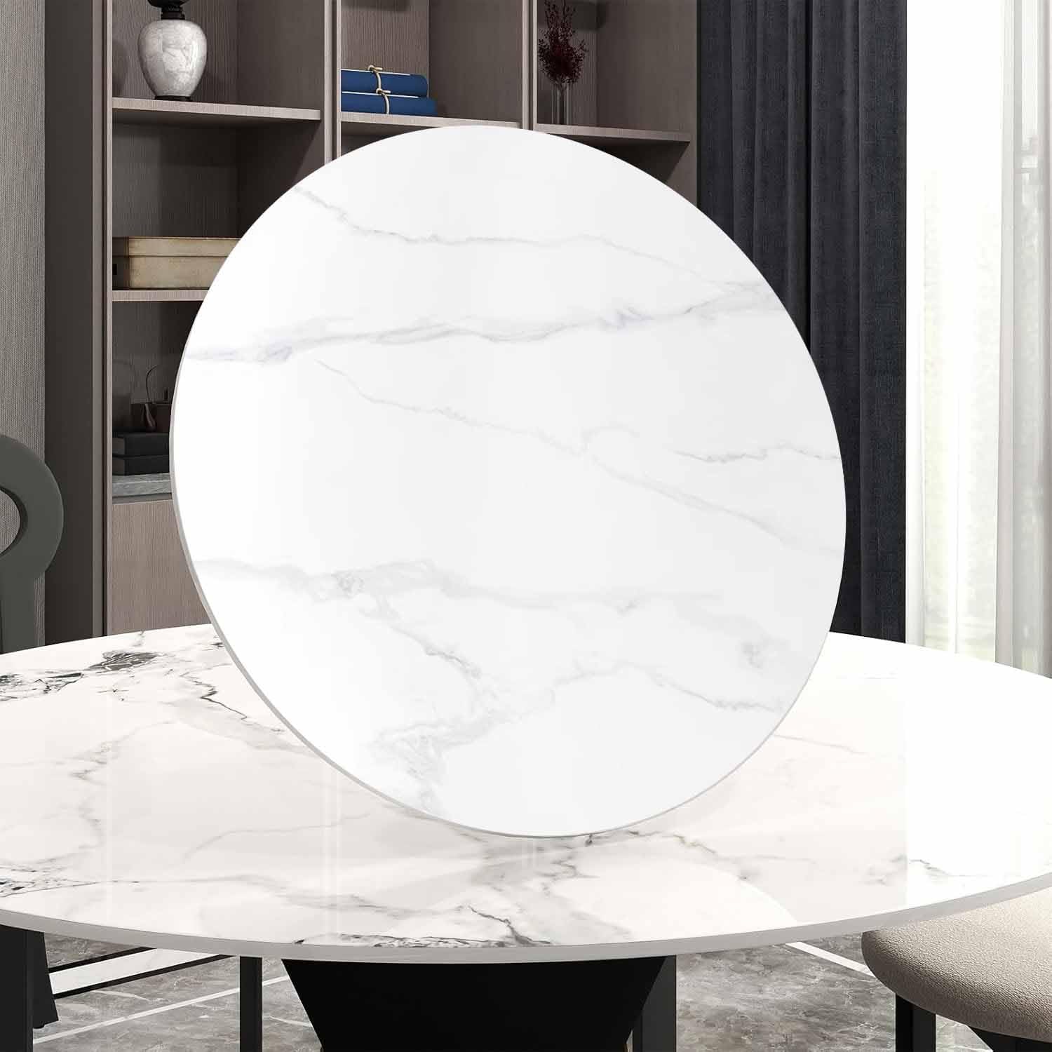 Mesa de comedor de mármol giratoria de 360°, placa redonda para comedor, ideal para mesas de 60100 cm, decoración elegante del hogar, perfecta para entretener a los invitados