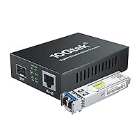 Vista 6 de 10Gtek un par de convertidores de medios bidi de Ethernet Gigabit, convertidor de fibra LC única de modo único a Ethernet RJ45