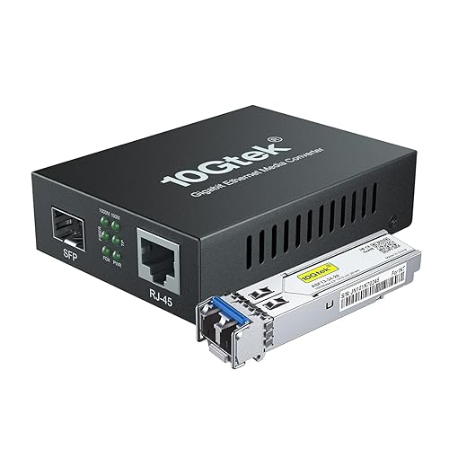 Miniatura 6 de 10Gtek un par de convertidores de medios bidi de Ethernet Gigabit, convertidor de fibra LC única de modo único a Ethernet RJ45