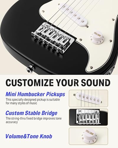 image for Donner 30 Inch Kids Electric Guitar Beginner Kits ST Style Mini Electr