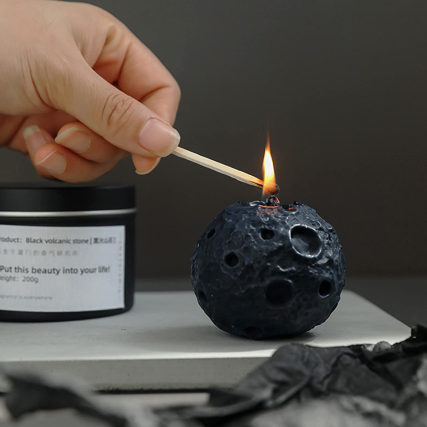 Moon Shaped Scented Candle,100G Aroma Soy Wax Decorative Galaxy Series Candle for Table Photo Prop Birthday Gift,Prefect for Meditation Stress Relief Mood Boosting Bath Yoga