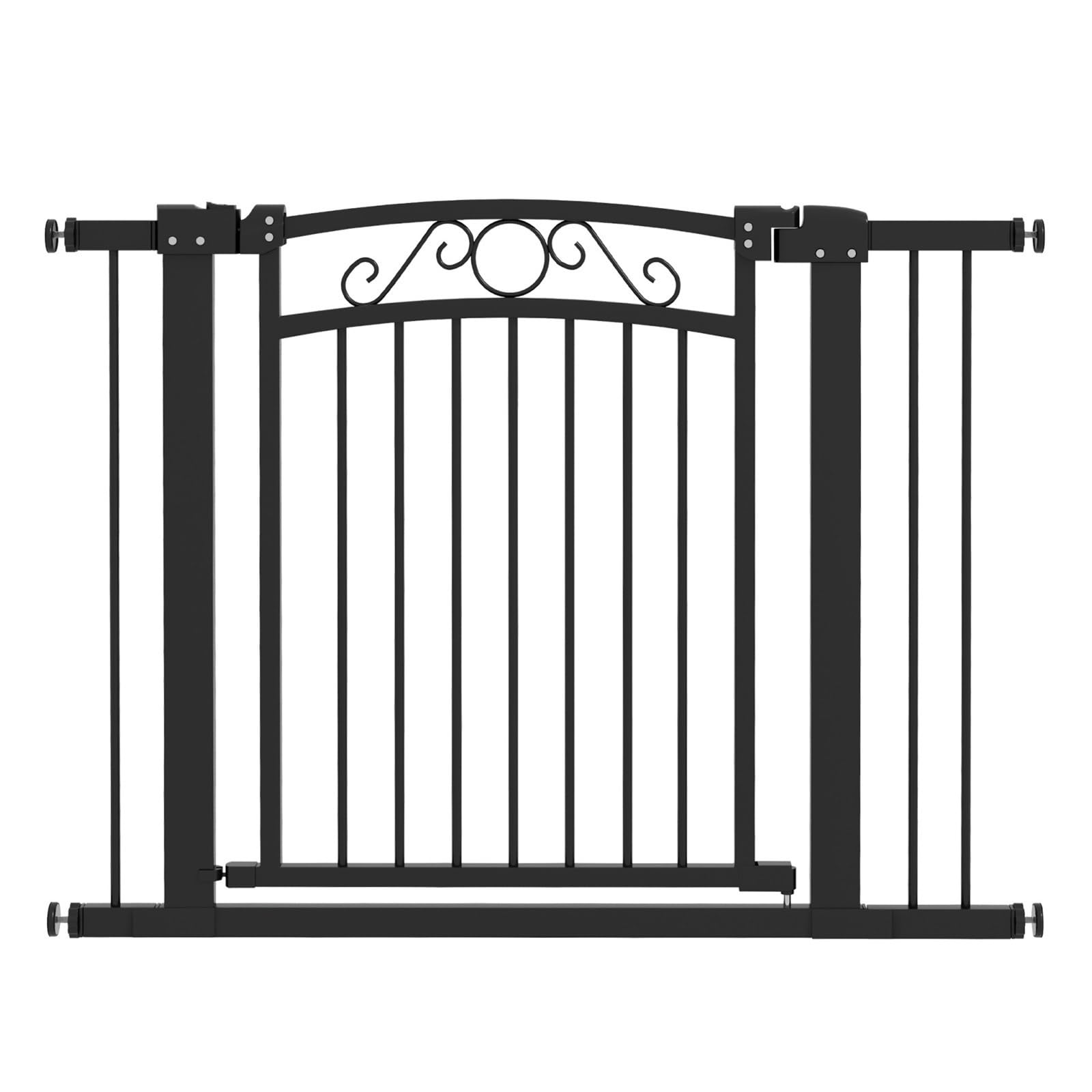 Dog Fence Adjustable Width 76-104 Cm With 2 Extensions Easy Installtion(Black)