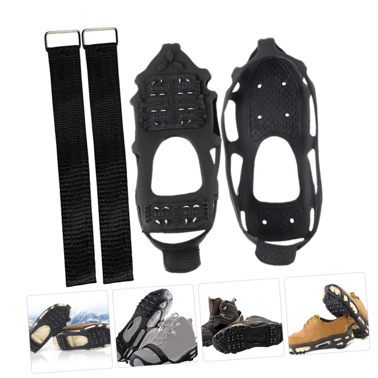 GAROZATION Snow Cleats for Shoes Tep Material Ice Grippers Non-Skid Climbing Crampon Shoe Covers