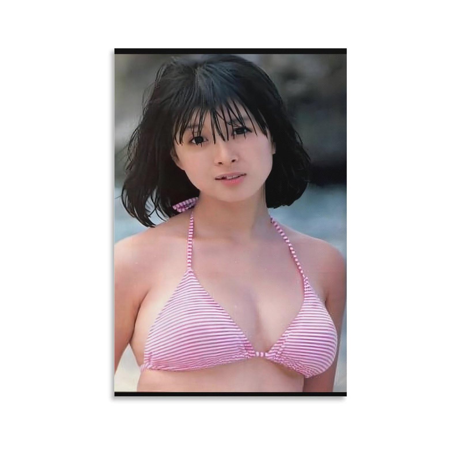 Amazon.co.jp: 河合奈保子30キャンバスフレームレス水着二次元美女アニメ長持ち繊細質感リビング、寝室、キッチン、オフィス、ホテル、レストラン、バー  : ホーム＆キッチン