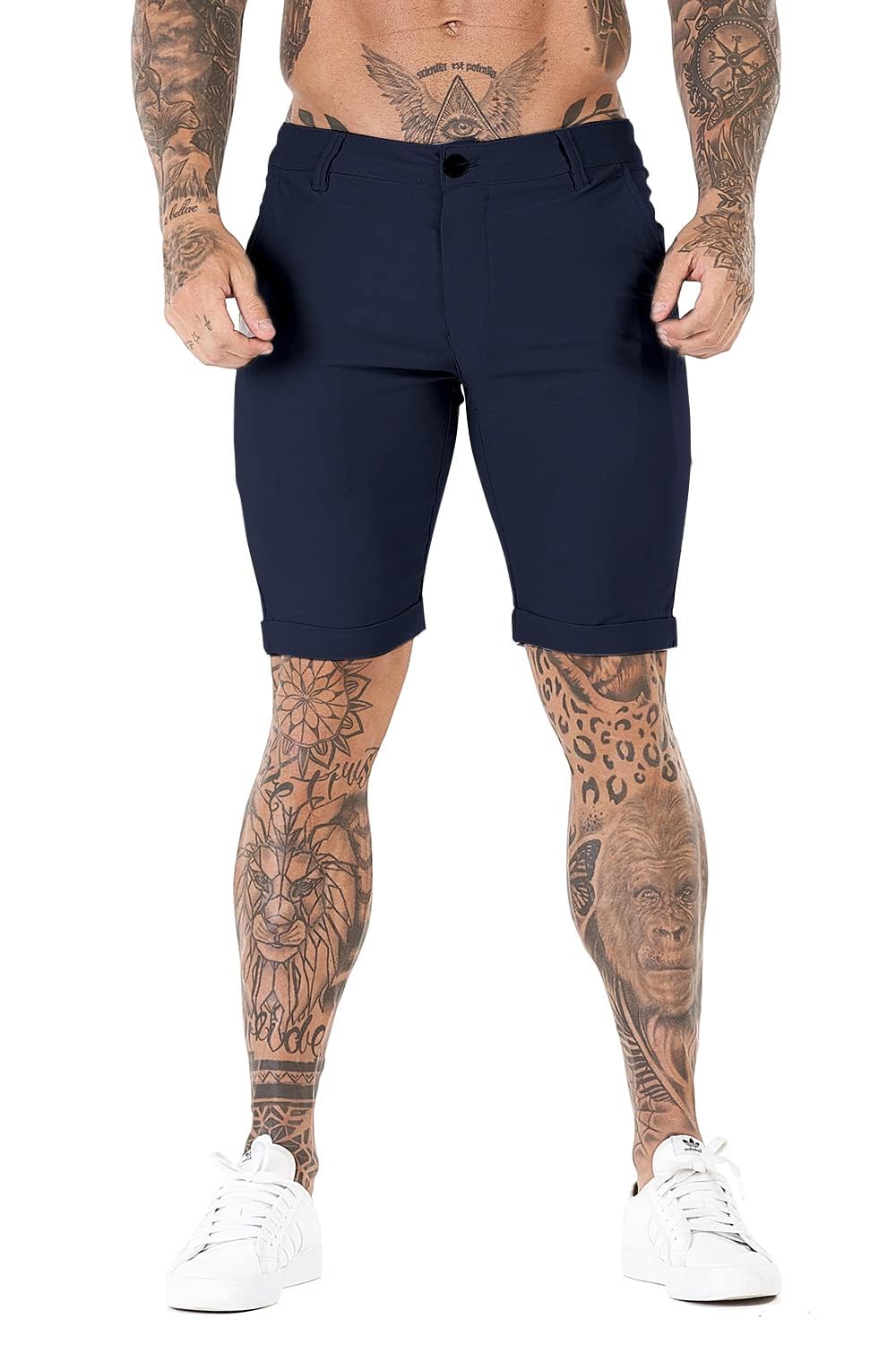 GINGTTO Pantaloni Corti Uomo Slim Fit Elasticizzati Pantaloncini Chino Estivi Short Stretch Calzoncini