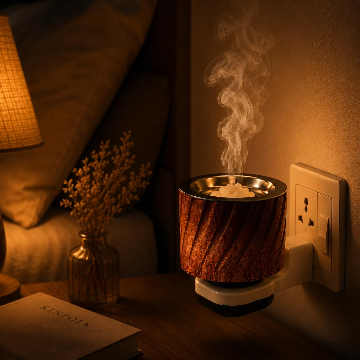 Camphor Diffuser Burner | Kapoor Dani Electric for Home Pooja | Kapurdani Light Lamp in Premium Sheesham Wood | Kapur Burner | Karpuram Machine for Prayer & Meditation-image-31