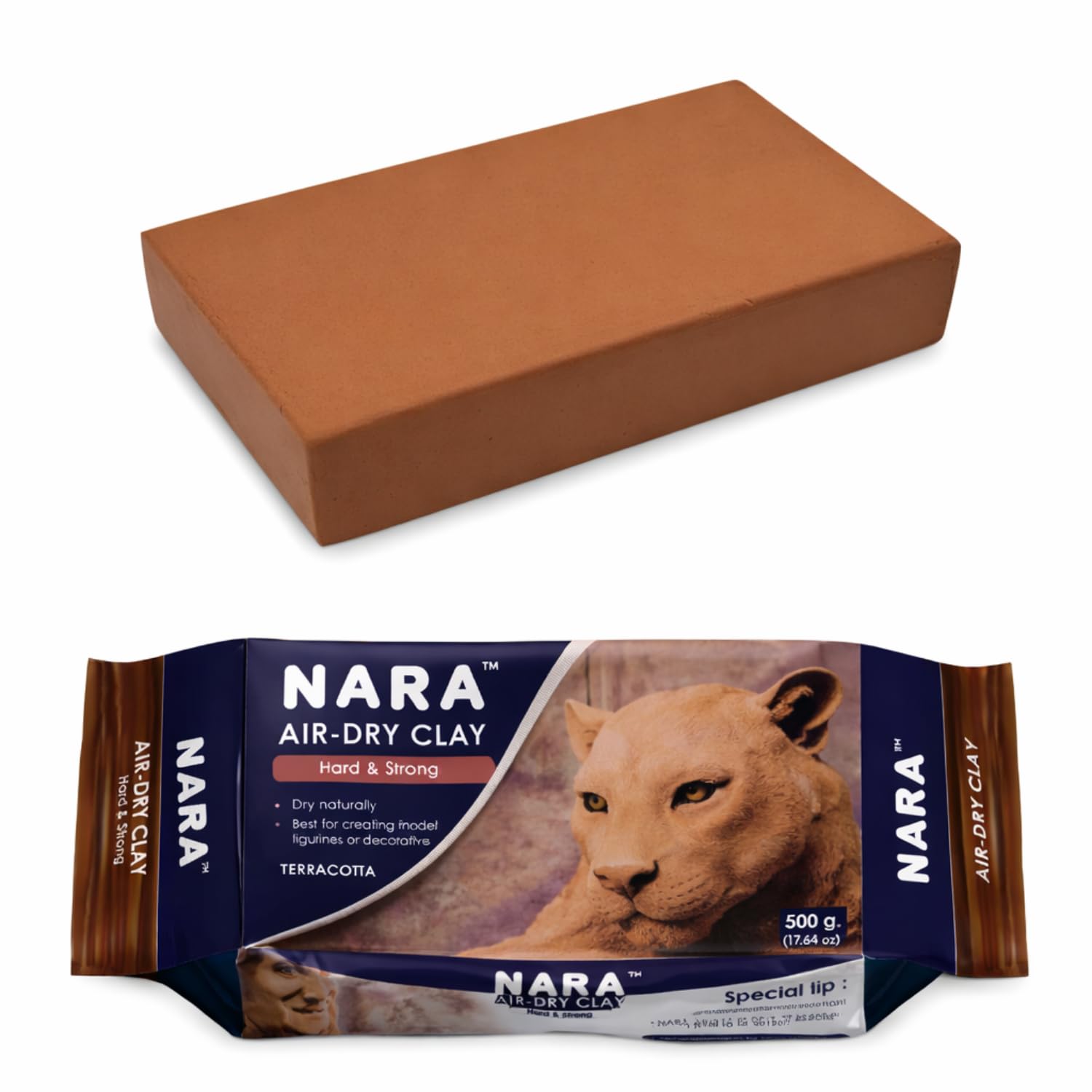 NARA Hard & Strong Air Dry Clay 500g Terracotta for Sculpting & Crafts | No Oven or Kiln Needed, Fast Natural Drying, Smooth & Easy to Sculpt, Perfect for Artists & Beginners & DIY Crafts-image-36
