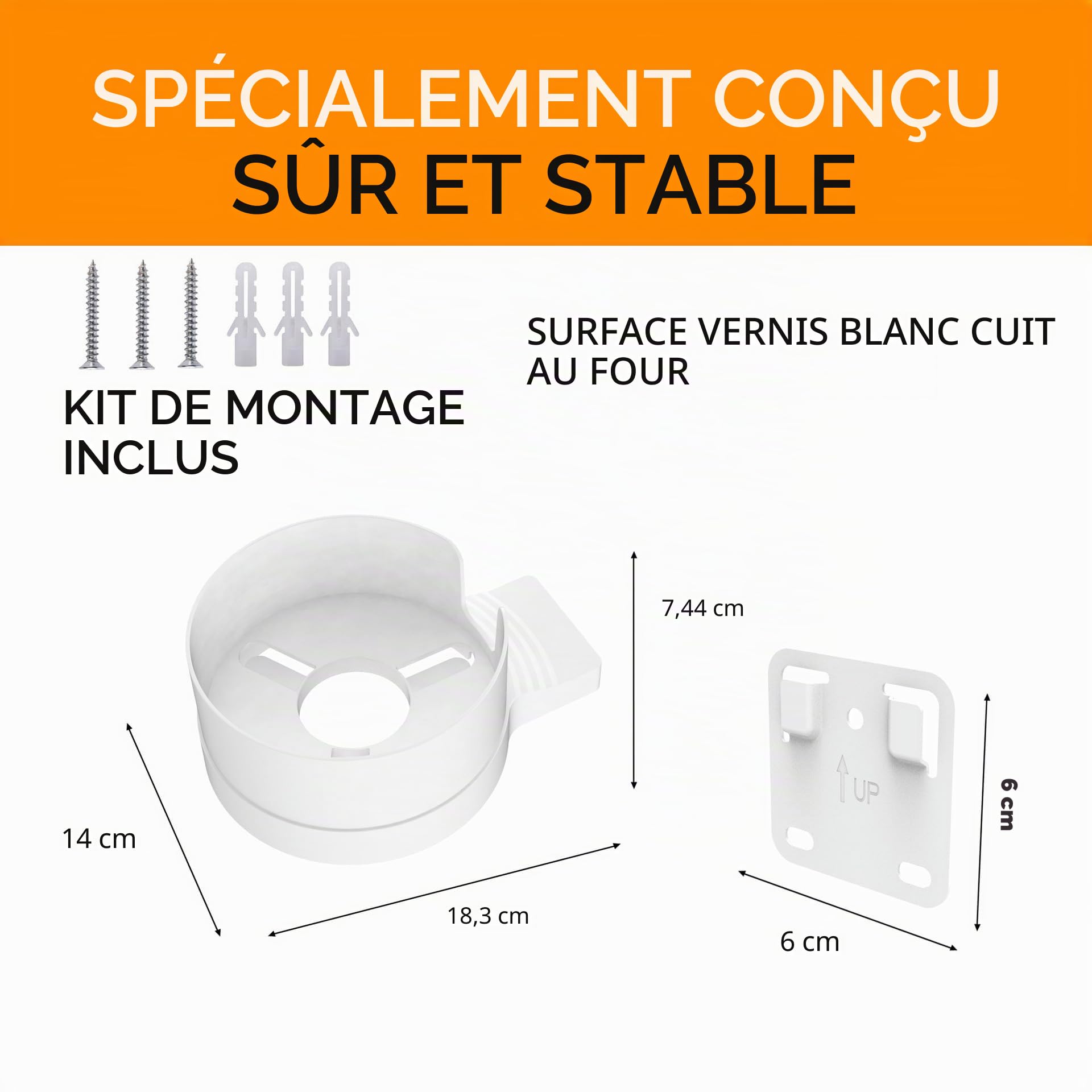 TP Link Deco BE65 / BE85 / BE95 Mesh System WiFi 7 Support mural simple et robuste TP Link Deco BE65 / BE85 / BE95 avec gestion des câbles (blanc, 3 pièces)