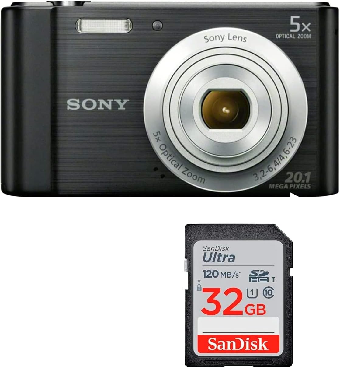 Sony W800 (Black) + 32GB Memory Card Bundle Electronics