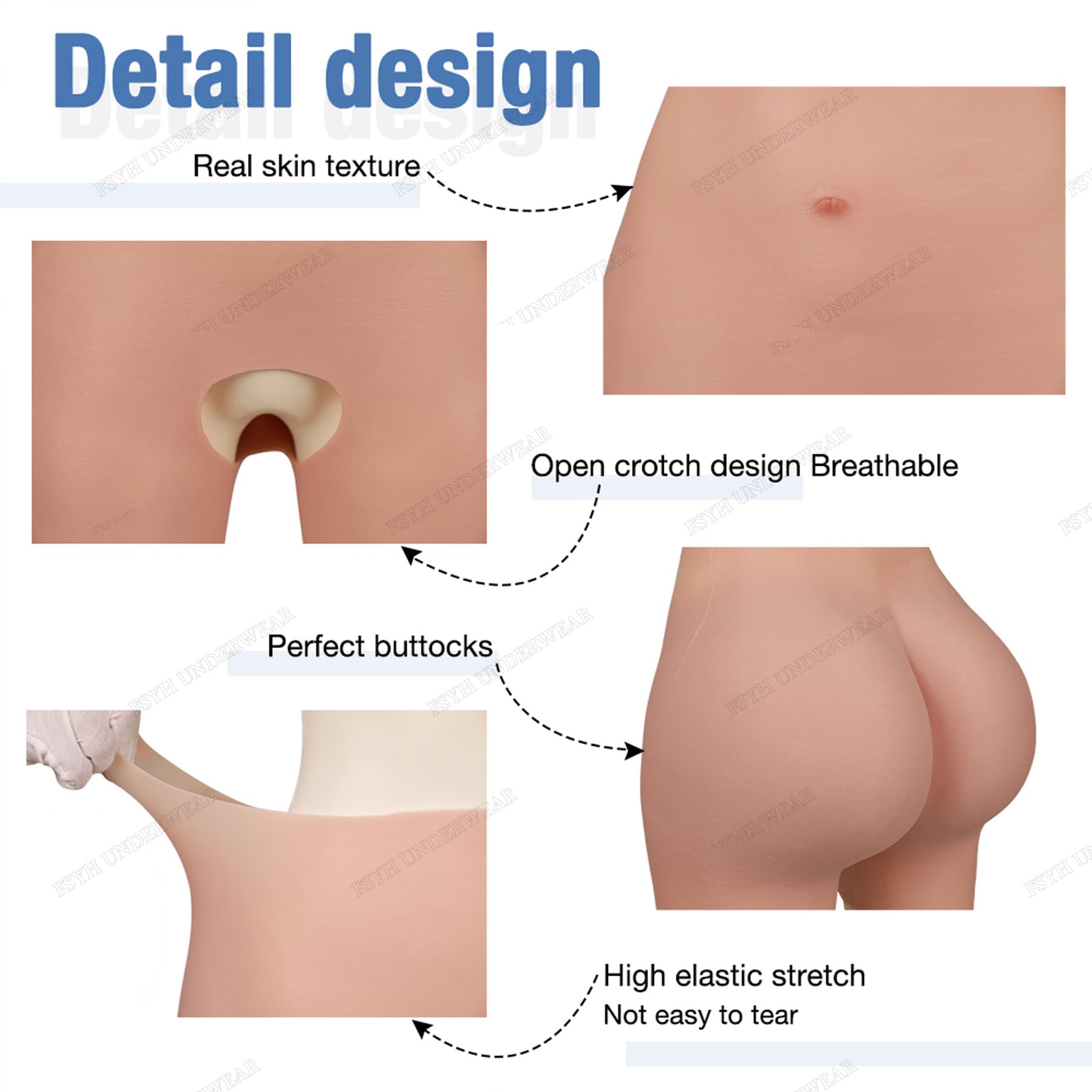 FSYH Silicona Hips Enhancer Panty Butt Lift Shaper Control Pantalones Mujeres Push Up Hips para Drag Queen Crossdresser