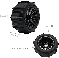 Vista 5 de 2 unidades RC 1:16 Pre-pegadas Ramos Buggy Neumáticos hexagonales 0.472 in Ruedas para arena de nieve H16BM 16889 16890A H16E H16GT H16DR H16 HB17