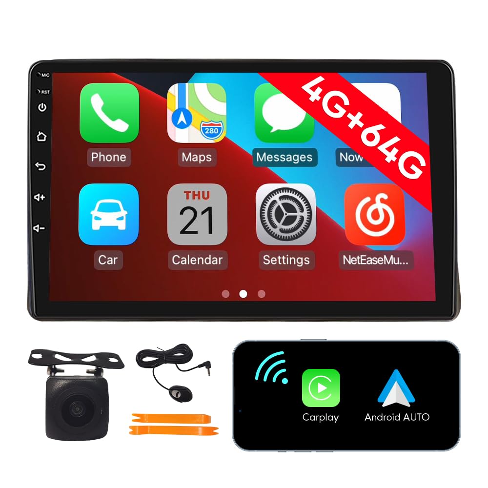 [4G 64G] Android Car Stereo FM Radio Carplay Android Auto 10.1